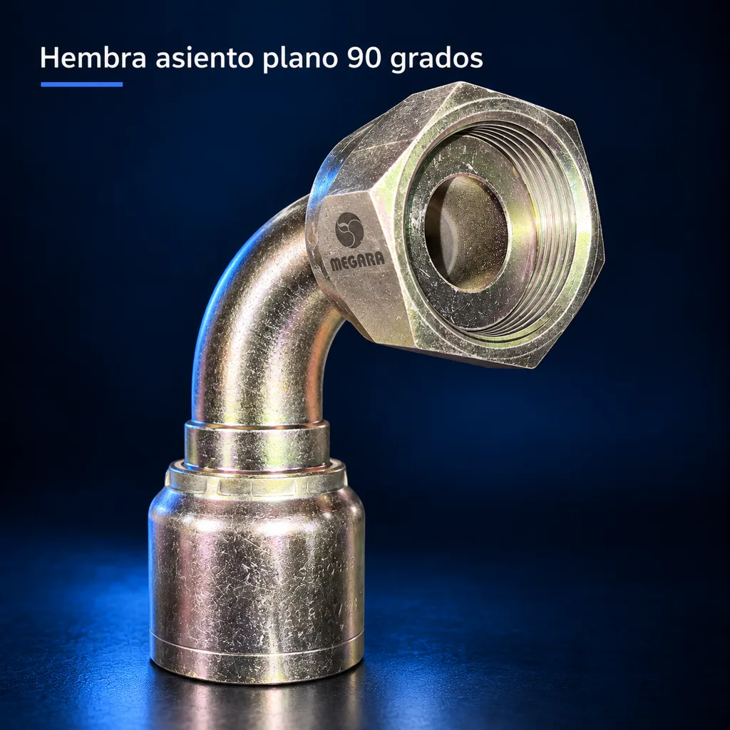 Hembra Asiento Plano 90 Grados 1 1/4" x 1 1/4" R1-R2