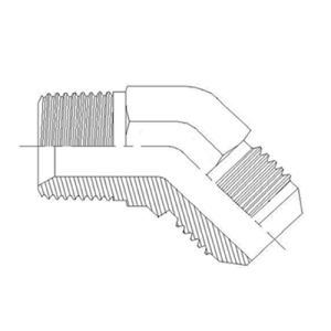 Adaptador Hidráulico Codo 45° Macho NPT - Macho JIC