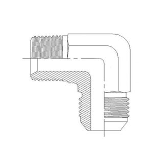 Adaptador Hidráulico Codo 90° Macho NPT - Macho JIC