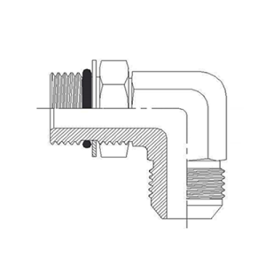 Adaptador Hidráulico Codo 90° Macho O'Ring Boss - Macho JIC