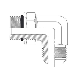 Adaptador Hidráulico Codo 90º Macho O'Ring Boss - Macho JIC