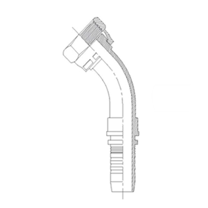 CE100.213 Espiga a 45º Hembra G. Asiento Plano R1AT / 1SN / R2AT / 2SN