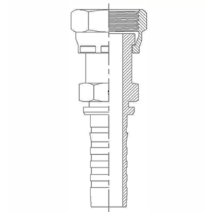 CEIF1 Conector Espiga Hembra Giratoria Asiento Plano R12 / 4SP